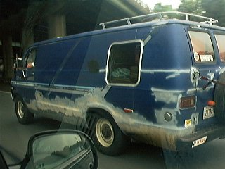 The van on the road